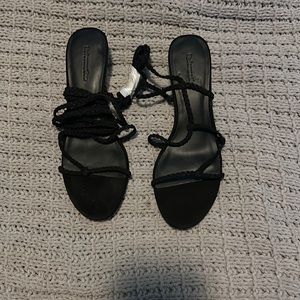Reformation strappy black heel